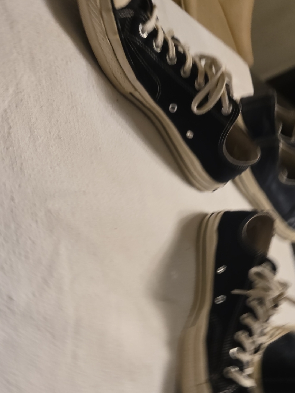 Converse Black Canvas Low-Top Sneakers with Cream Accents - Picture 5 of 6